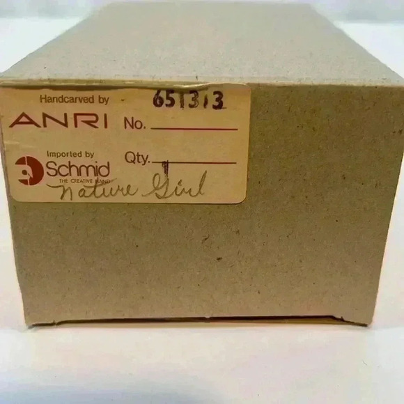 Vintage‎ Anri Ferrandiz Nature Girl Bunny Flower Wood Figurine Italy Collectible - Picture 9 of 9